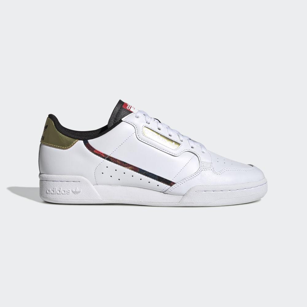 Adidas Women's Continental 80 Originals Shoes White/Gold Metal/Black Ireland FW5325